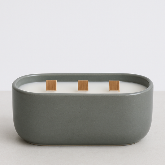 Large Oval Concrete Candle (with Lid)