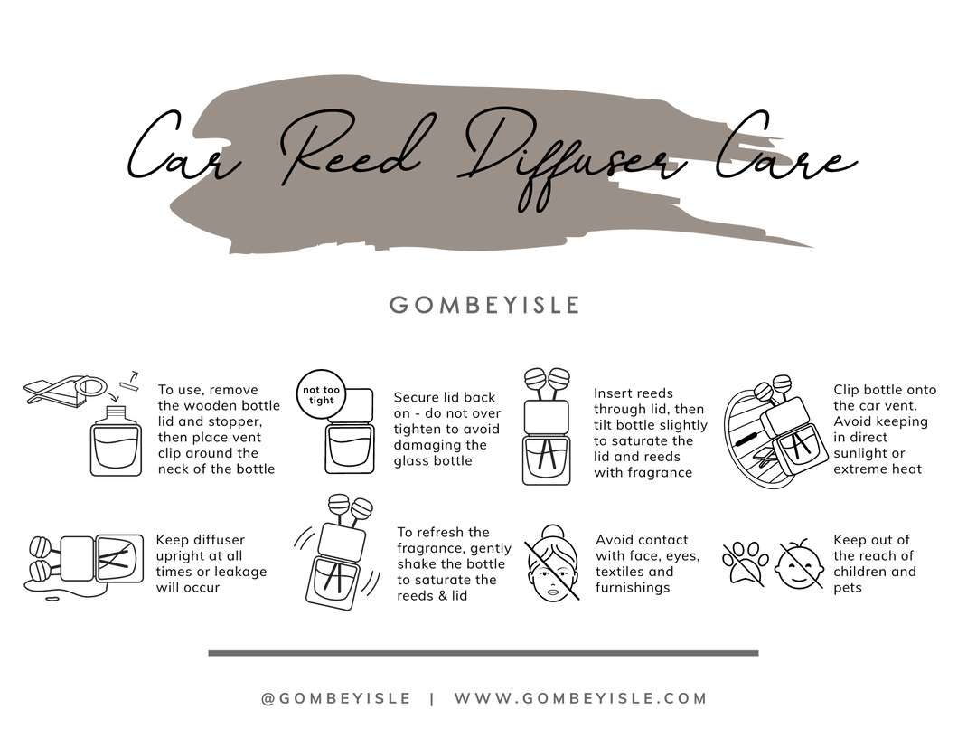 Car Reed Diffuser Instructions – GOMBEY ISLE