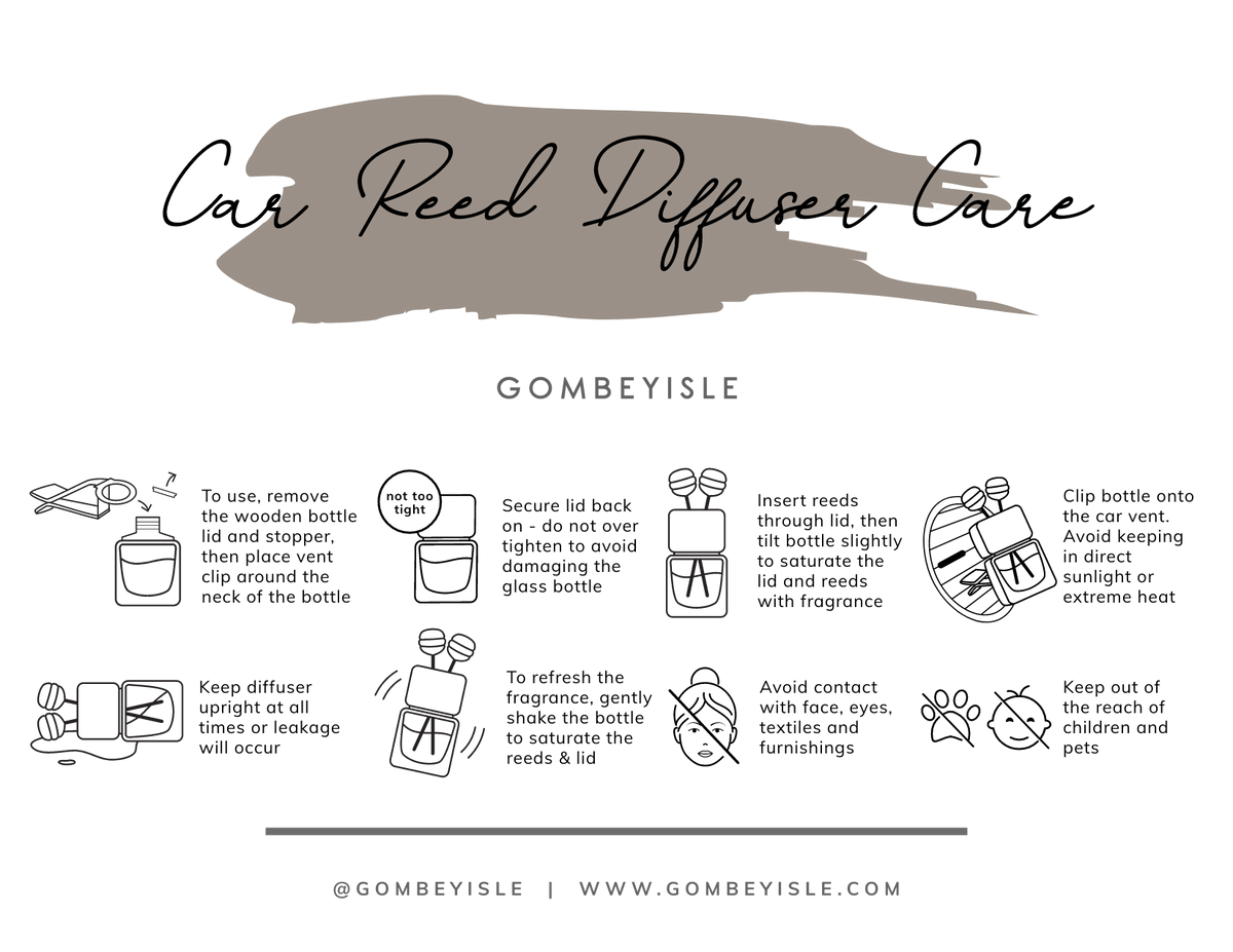 Car Reed Diffuser Instructions – GOMBEY ISLE
